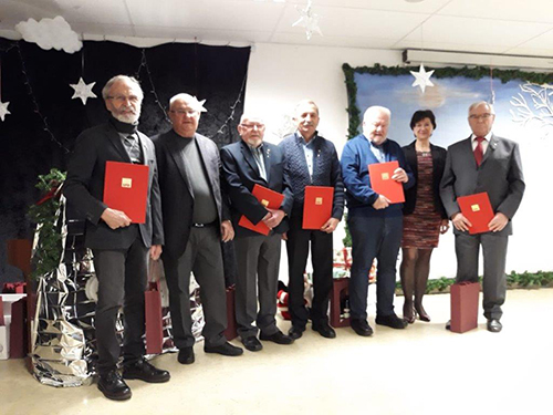 V.l.n.r.: Hartmut Weber, Weber, Holger Scharff, Karl-Heinz Dischler, Peter Haubner, Gerd Itzek, Anke Simon, Georg Rakau